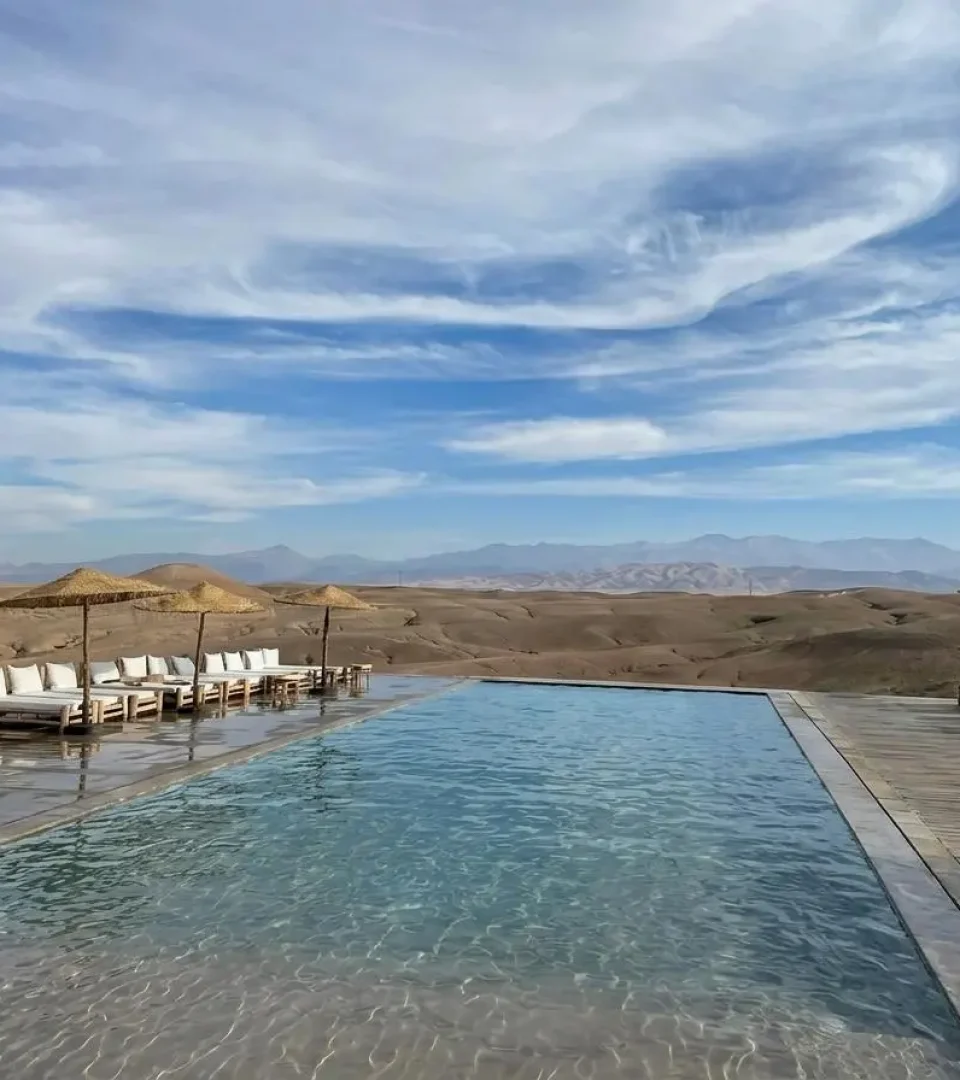 swimming in The Agafay Desert camp
